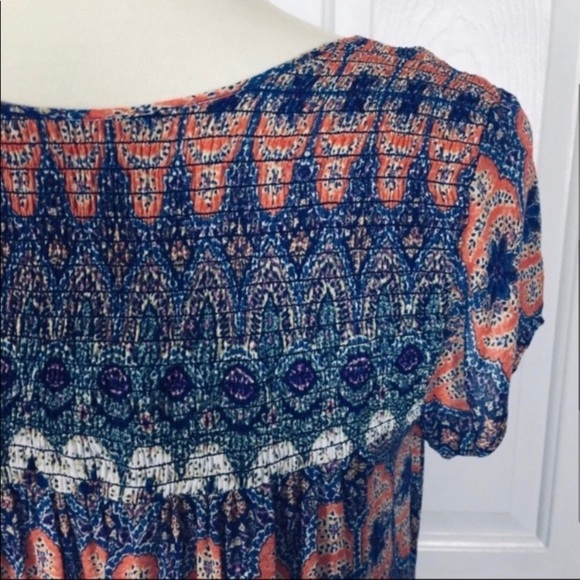 Lucky Brand Boho Blouse Blue Size XS - Picture 2 of 5
